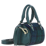 Ashwood Leather & Harris Tweed® Cloth X-Small Barrel Bag Green/Watch: TW-60-18-GW