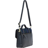 Ashwood Leather & Harris Tweed® Cloth Large Satchel Bag with Twist Lock Black/Watch: TW-35-03-BW