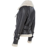 Women's Aviator Biker Jacket Choco/Beige: 2420
