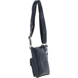 Vintage Small Leather Shoulder Bag Navy – G20
