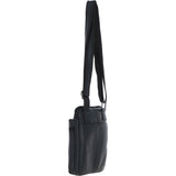 Real Leather Messenger Bag Black: BERLIN
