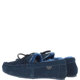 Fenland Classic Mens Suede Sheepskin Maverick Slippers Navy