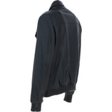 Real Leather Bomber Jacket With Brando Collar Black: Prime Bomber