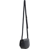 Ashwood Leather & Harris Tweed® Cloth Saddle Crossbody Bag with Twist Lock Black/White: TW-30-012-BW
