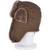 Trapper Hat With Sheepskin Fur Olive: 030-T