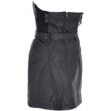 Women's Leather Bandeau Mini Dress Black: BOOBTUBE DRESS