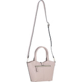 Leather Shoulder Bag with Detachable Crossbody Strap Beige: 64739