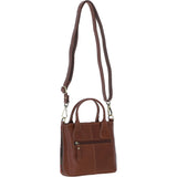 Ashwood Leather & Harris Tweed® Cloth Handbag with Removable Crossbody Strap Tan/Green/Red: TW-21-08-TR