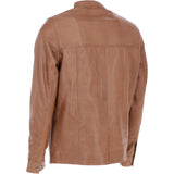 Ashwood Men’s Casual Real Leather Jacket with Mandarin Collar and Hidden Zip Tan: AWM-COOPER