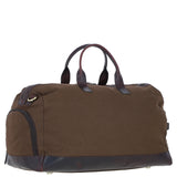 Fenland Canvas & Leather Holdall Brandy/green: FEN-757