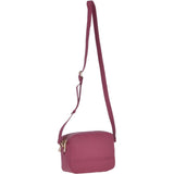 Zip Around 2 Section Small Leather Cross Body Bag Fuchsia – 62103