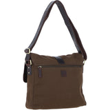 Fenland Canvas & Leather Crossbody Bag Brandy/green: FEN-754