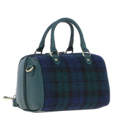 Ashwood Leather & Harris Tweed® Cloth Medium Barrel Bag Green/Watch: TW-62-18-GW
