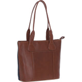 Ashwood Leather & Harris Tweed® Cloth Genuine Leather Shoulder Bag Tan/Navy: TW-23-011-TN