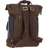 Fenland Canvas & Leather Backpack Brandy/green: FEN-755