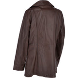 Womens Single Breasted Leather Coat Mid Brown/app: ESMARALDA