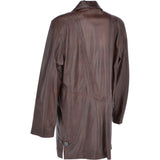 Womens Single Breasted Oversized Leather Coat Mid Brown/app: IVONNE 2