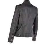 Leather Biker Jacket Black: N-12