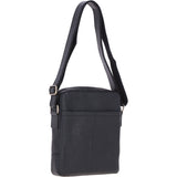 Mens Leather Messenger Bag Black: Logan