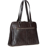 Women’s Large Croc Finish Leather Bag Brown/croc: 22-064/R