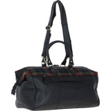 Ashwood Leather & Harris Tweed® Cloth Doctor Holdall Black/Green/Red: TW-42-07-BR
