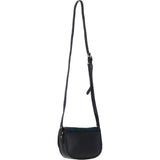 Ashwood Leather & Harris Tweed® Cloth Saddle Crossbody Bag with Twist Lock Black/Watch: TW-30-03-BW