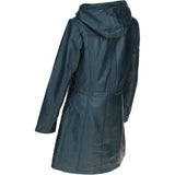 Stylish Ashwood Leather Ladies Three Quarter Jacket Navy: Emilia