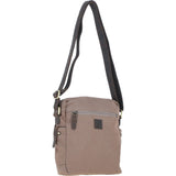 Fenland Canvas & Leather Crossbody Bag Mud/grey: FEN-752
