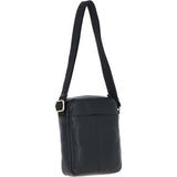 Gabicci Men's Leather Messenger Bag Black: GB-64958