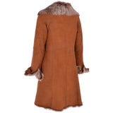 3/4 Length Toscana Suede Leather Coat Tan: KB 466