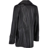 Womens Single Breasted Leather Coat Black/ddy: ESMARALDA