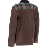 Ashwood Leather x Harris Tweed Men's Buff Lamb Leather Jacket with Corduroy Collar Brown/Mcload: TW-903-01-BM