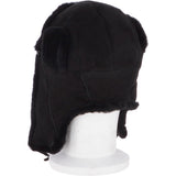 Unisex Sheepskin Trapper Hat Black: 208