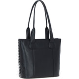 Ashwood Leather & Harris Tweed® Cloth Genuine Leather Shoulder Bag Black/White: TW-23-012-BW