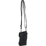Real Leather Crossbody Smartphone Bag Black: st 2231