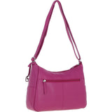 Leather Shoulder Bag with Zip & Magnetic Pocket Berry: Meath