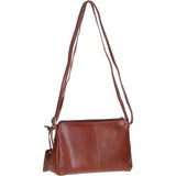 Elegant Leather Crossbody Bag with Adjustable Strap Cognac: Rose