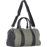 Ashwood Leather & Harris Tweed® Cloth Doctor Holdall Brown/Green: TW-46-09-BG