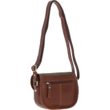 Ashwood Leather & Tweed Saddle Bag Tan/Green Check: TW-26-010-TGNH