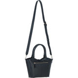 Leather Shoulder Bag with Detachable Crossbody Strap Black: 64739