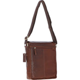 Classic A4 Leather Flap-Over Messenger Bag Chestnut: Q-43