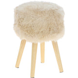 New Zealand Sheepskin Stool Lenen: SHORT SHEEPSKIN STOOL