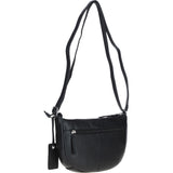 Elegant Leather Crossbody Bag Black: Galway