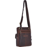 Leather Vintage Medium Flight Shoulder Bag Brandy : G-33
