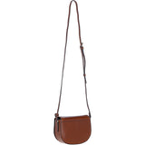 Real Leather Saddle Crossbody Bag Tan: 63753