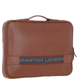 Leather Organizer with Laptop Compartment Tan: 64546