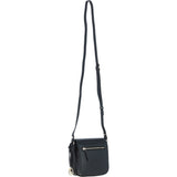 Ashwood Elegant Leather Crossbody Bag with Twist Lock Black: Y-52