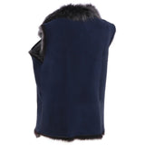 Reversible Toscana Suede Leather Gilet Navy/snowtip: KB-42