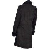 Ladies  Suede Sheepskin Coat Black: 30199