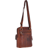 Leather Vintage Medium Flight Shoulder Bag Tan : G-33